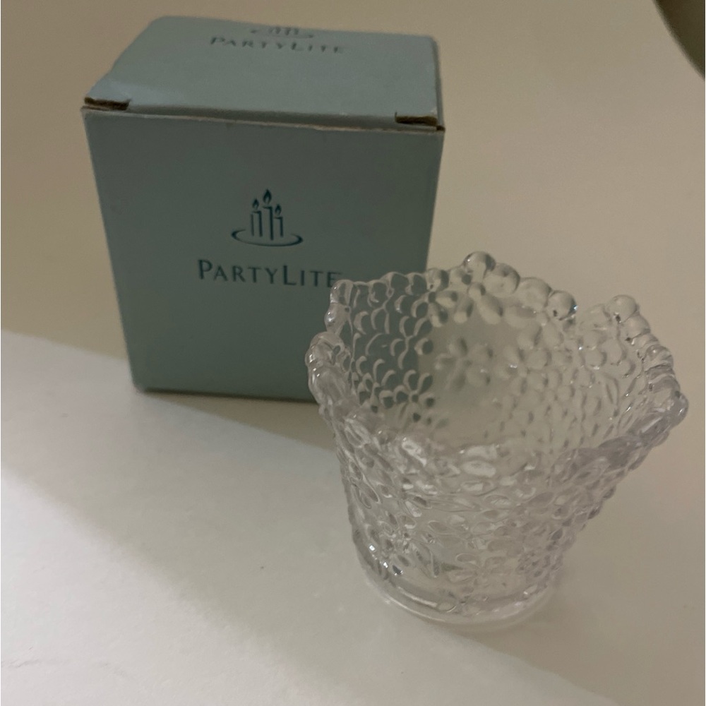 New Crystal Votive Tealight Candle Holder, 3 3/4" PartyLite